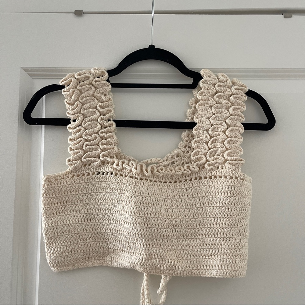 Alix - Cream Crochet Women's Top